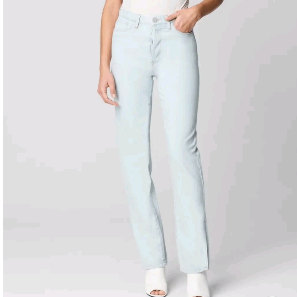 Blank NYC The Cooper Slim Straight Leg Jeans With Slit Lef Super Power Wash 27
